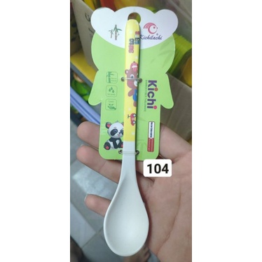 1 thìa / 1 muỗng ăn dặm sợi tre kichilachi kichi - dụng cụ tập ăn cho bé k2530