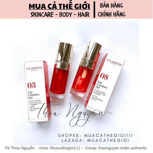 [GIẢM 5% ĐƠN 129K]Son Dưỡng Clarins Comfort Oil