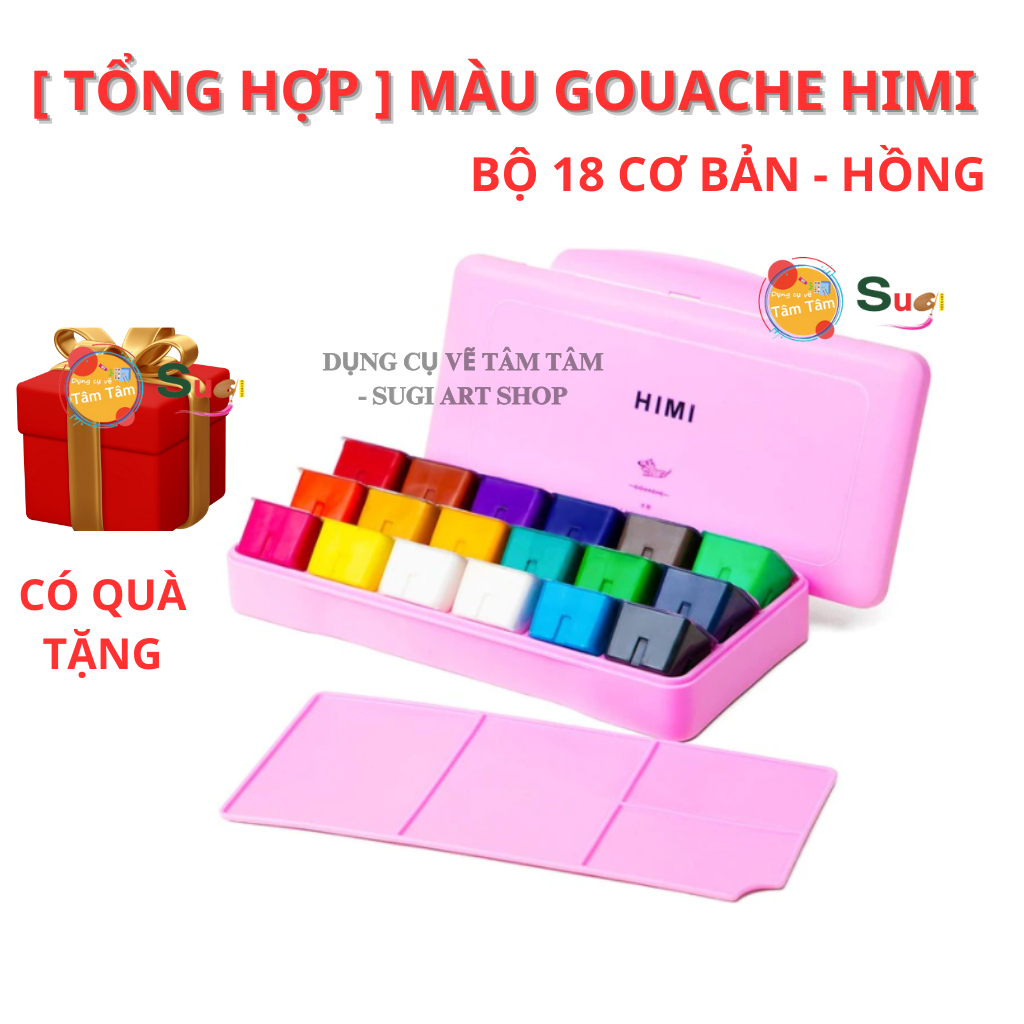 Màu Gouache HiMi dạng thạch , Màu có độ che phủ cao , phù hợp vẽ tranh , trang trí , vẽ thiệp