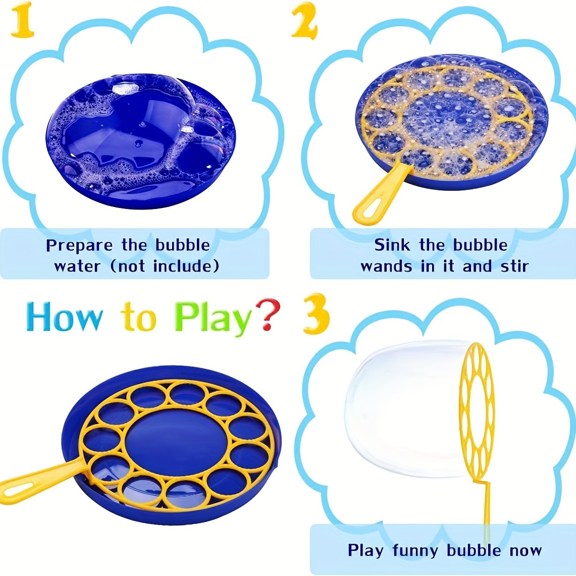 【Hottest Trends】Children Big Bubbles Wand Kit Kids Toys Fancy Bubble Circle Props Parent-child Interaction Props Outdoor Playtime Birthday Party. 