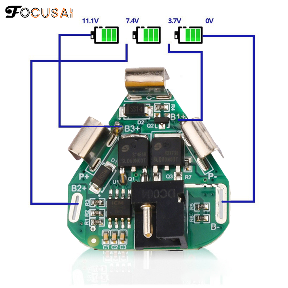FocusAi 3S 12.6V BMS Li-ion Lithium Battery Protection Board 18650 Power Bank Balancer Battery Equalizer Board for Electric Drill