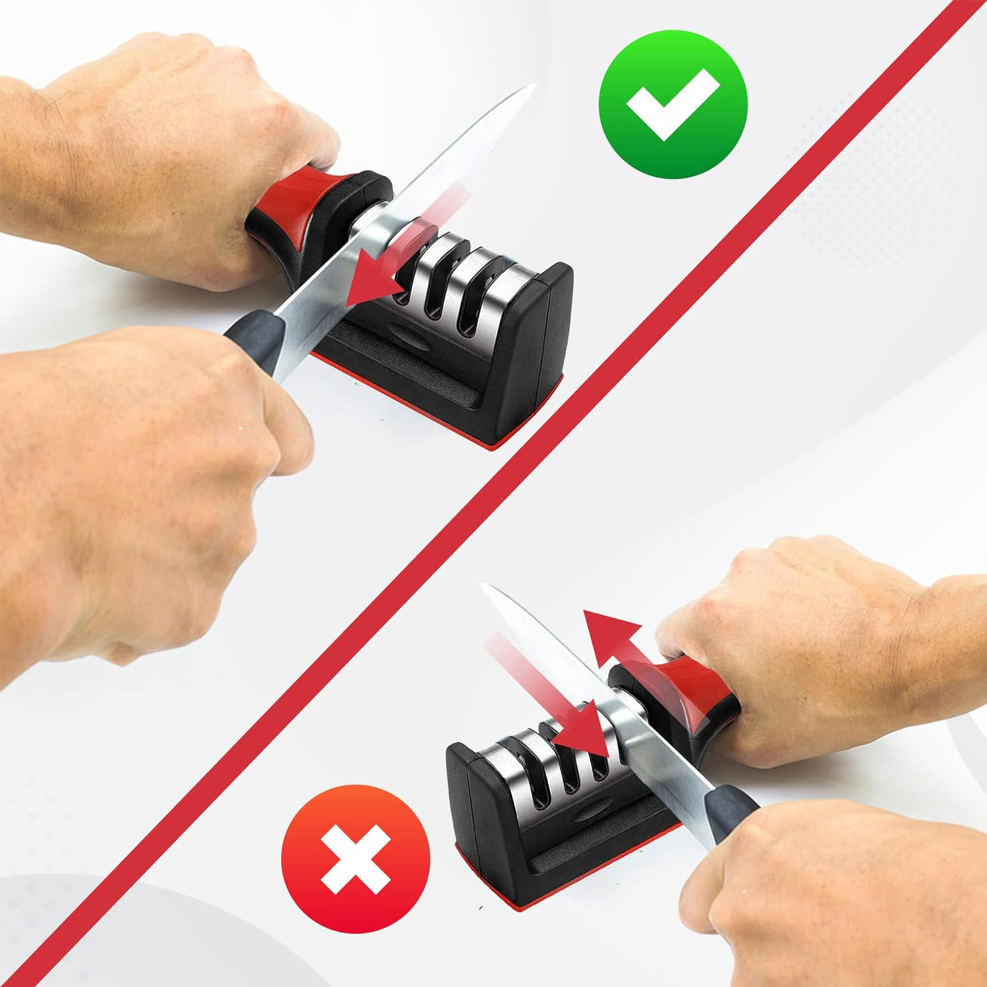 4 in 1 Multi Knife Sharpener with Scissor Slot Kitchen Use | Bazar Offer.
