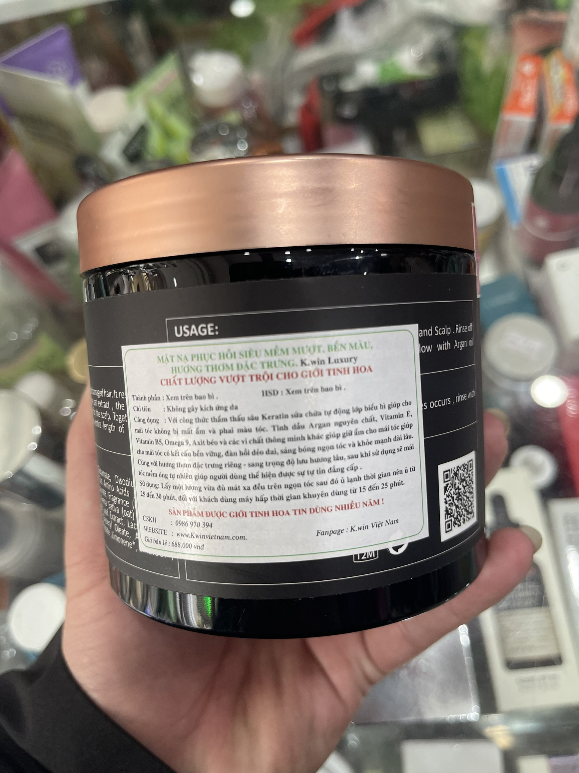 Kem Hấp Ủ KWIN Black Luxury phục hồi tóc hư tổn 500ml