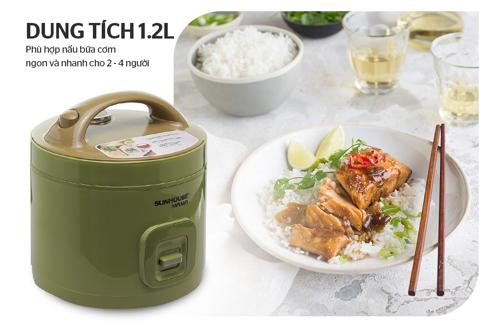 Nồi cơm điện 1.2L SUNHOUSE MAMA SHD8265G