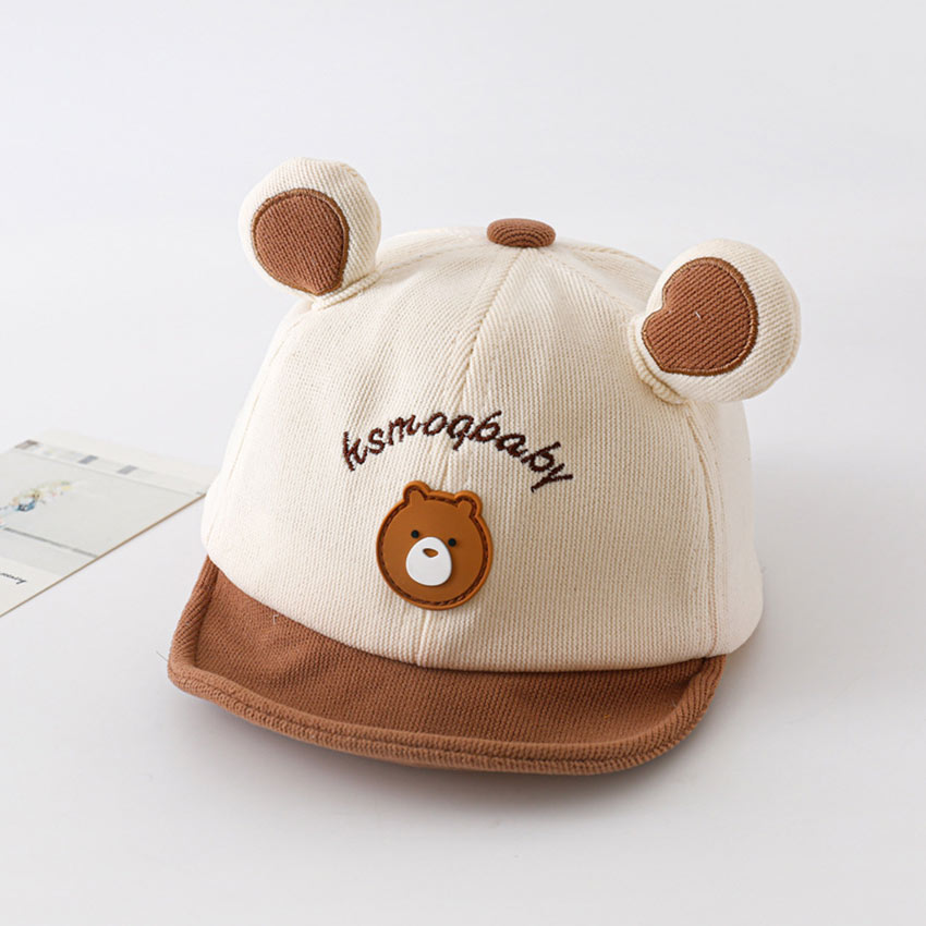 Cute Bear Ear Baby Boy Cap Embroidery Bear Baby Baseball Cap with