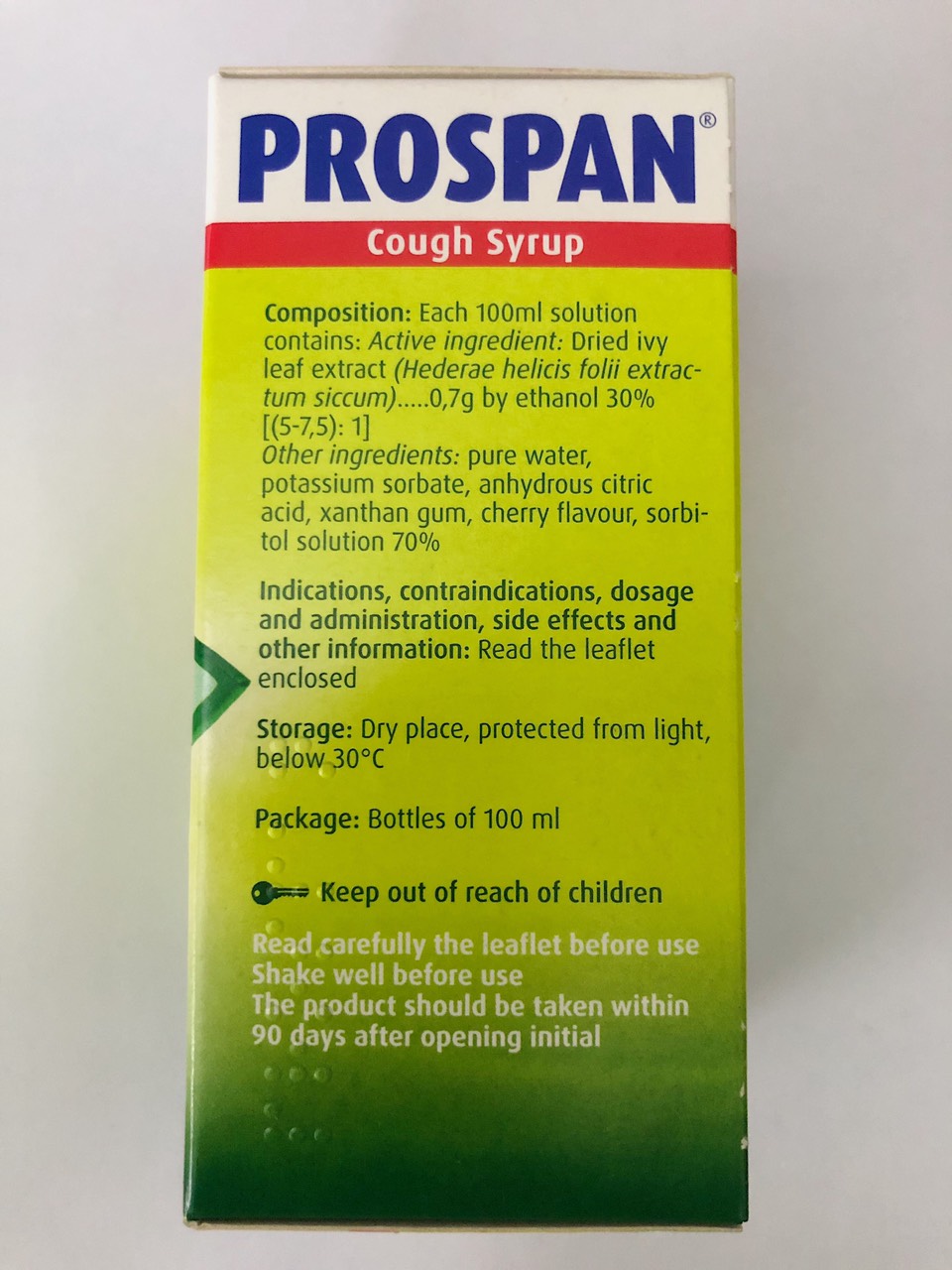 Siro ho PROSPAN cho bé - cao lá thường xuân 100ml