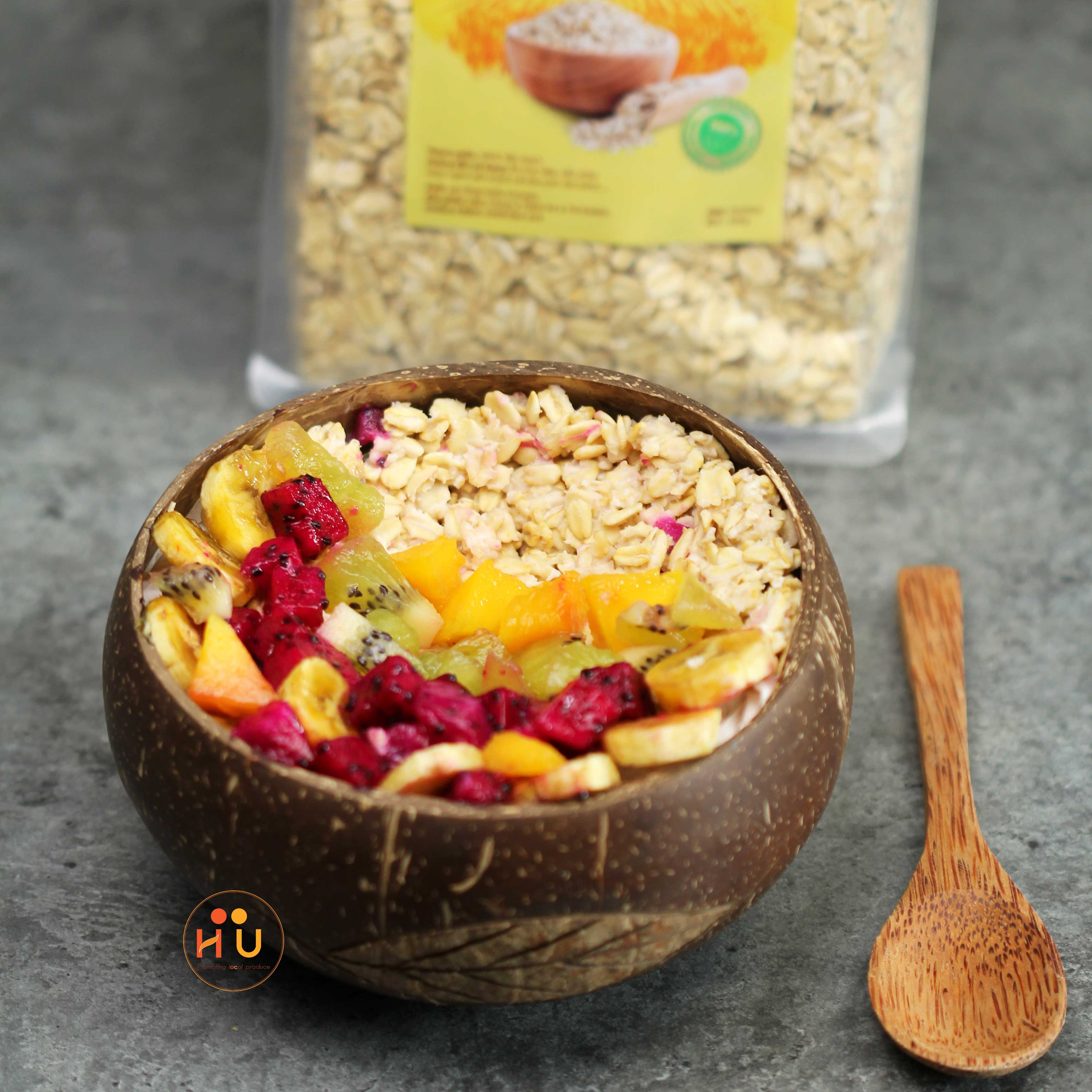 [Chuẩn xuất khẩu]Tô (Bát) gáo dừa hoa văn Cetus [Cetus Pattern Coconut Bowl]