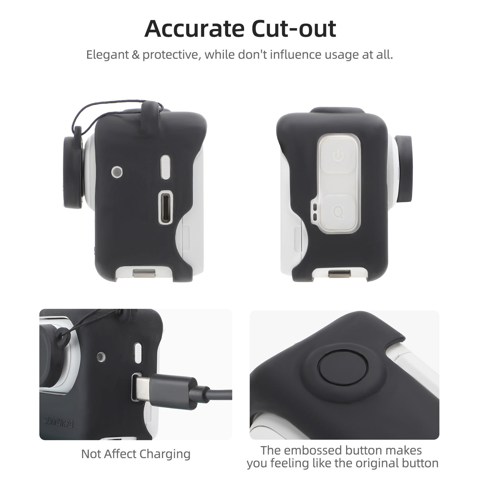 For Insta360 GO3 Silicone Case Camera Sticker Lens Cover Protective Case Lanyard