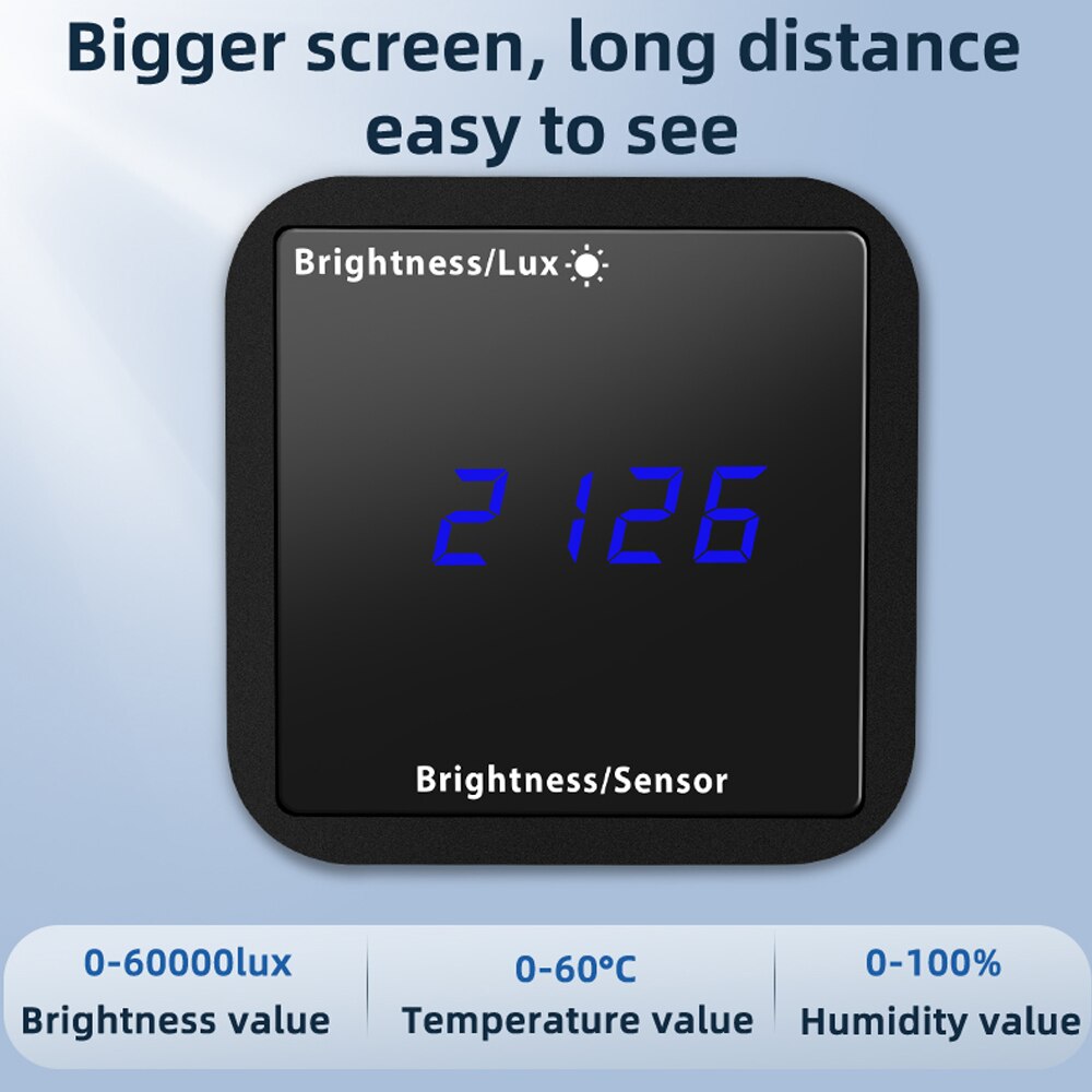 Tuya Zigbee Intelligent Illuminometer Temperature Humidity Sensor LED Display APP Control For Alexa Google Home Lux Meter