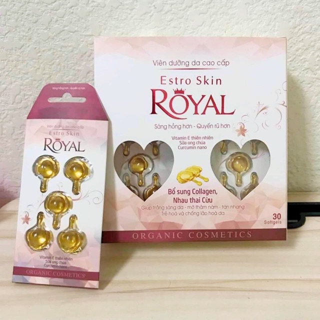 [2 hộp] Viên dưỡng da cao cấp ESTRO SKIN ROYAL (Hộp 6 vỉ, vỉ 5 viên)