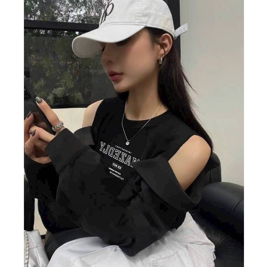 🔥[C252] Áo len Montoghi Dệt kim nữ TRỄ VAI PHỐI SƠ MI hàng Quảng Châu cực HOT - kholenqc