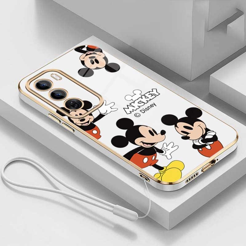 Vivo Y200 Y19s Disney Character Mickey Mouse Case for Girls Boys Kids Protective Case Square Edge Casing. 