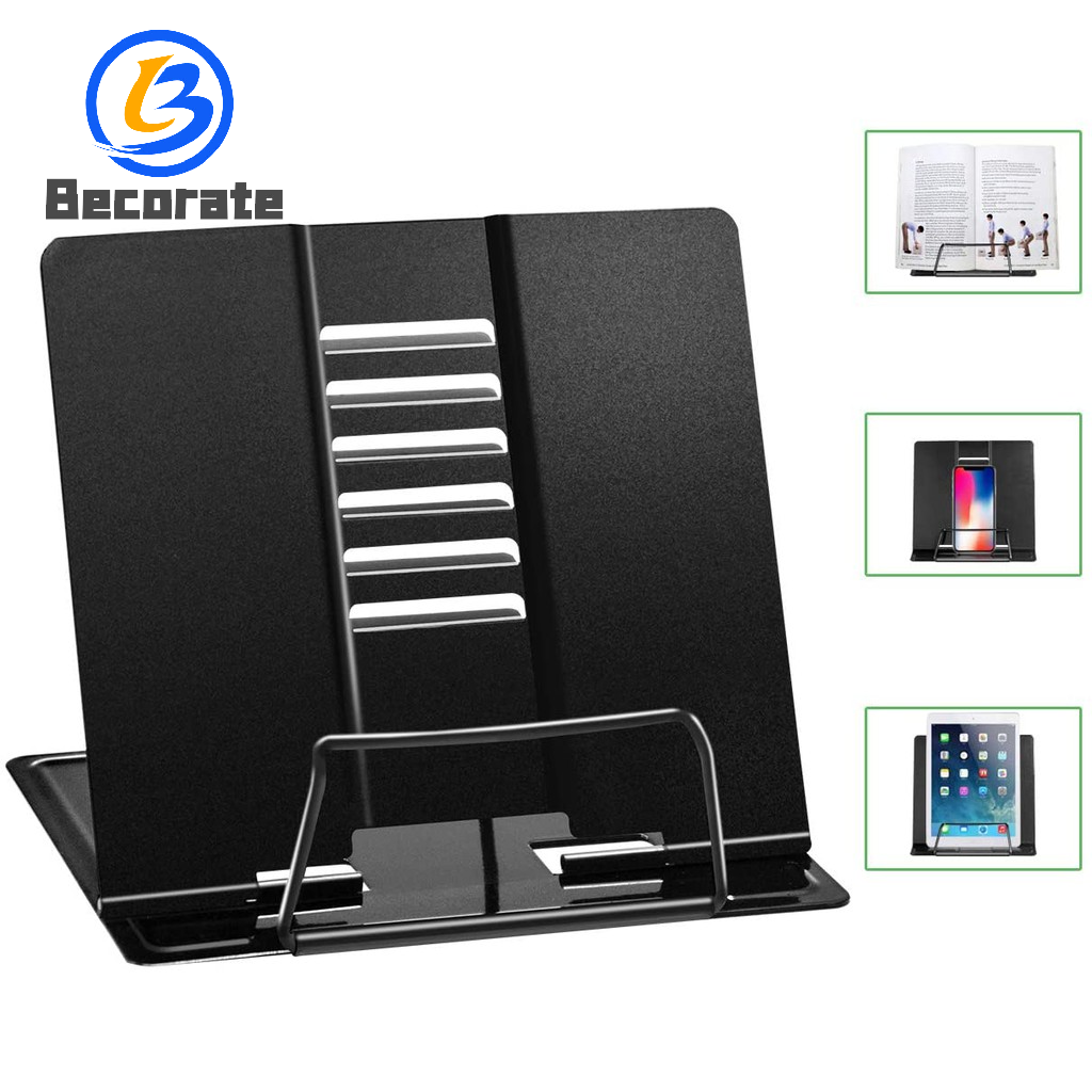 BECORATE Metal Book Holder Reading Frame Adjustable Angle Bookstand