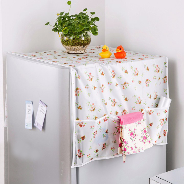 Combo: Combo: Tấm phủ tủ lạnh + set 12 con bướm nam châm trang tri.