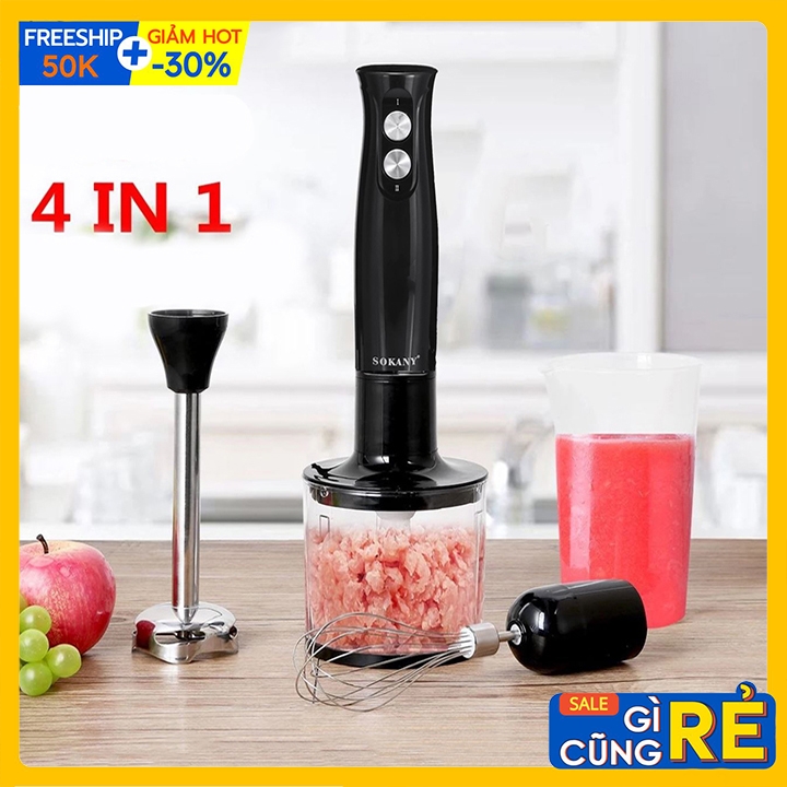 Máy xay sinh tố cầm tay đa năng Sokany 4 in 1