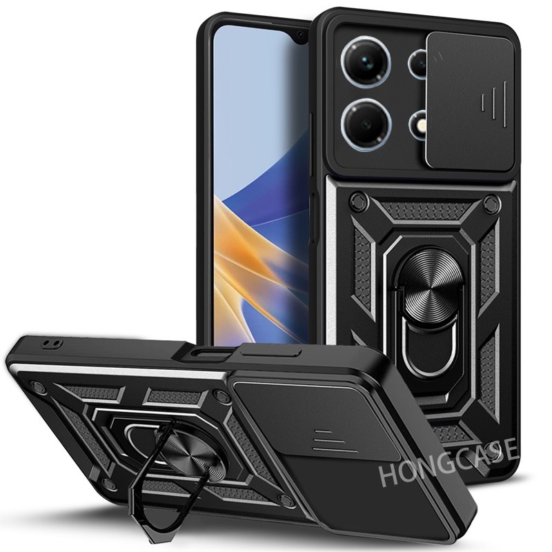 Casing For Infinix Note 30 Pro 5G note30 30Pro Note30Pro 4G note40 note40Pro 40Pro+ 40Proplus 2024 Phone Case Armor Ring Bracket Shockproof Push Pull Camera Protection Back Cover