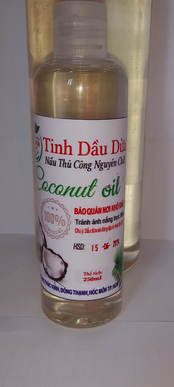 dầu dừa mẹ nấu thủ công 250ml-SAM LÊ SHOP