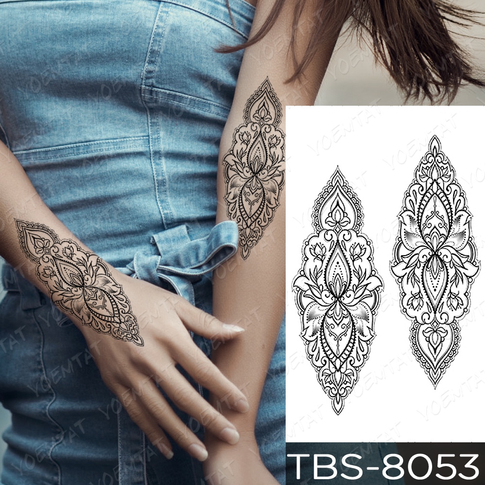 Amazon.com : Black Large Snake Flower Fake Tattoo Sticker For Women Dot  Rose Peony Temporary Tattoos DIY Water Transfer Tatoos Girls (Color :  GMZ288) : Beauty & Personal Care