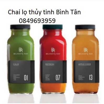 Combo 4 bình thủy tinh đựng nước cao cấp 500ml