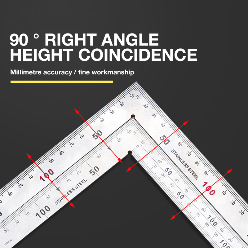 【Direct-sales】 Stainless Steel L Shape Ruler Double Sided Ruler ...