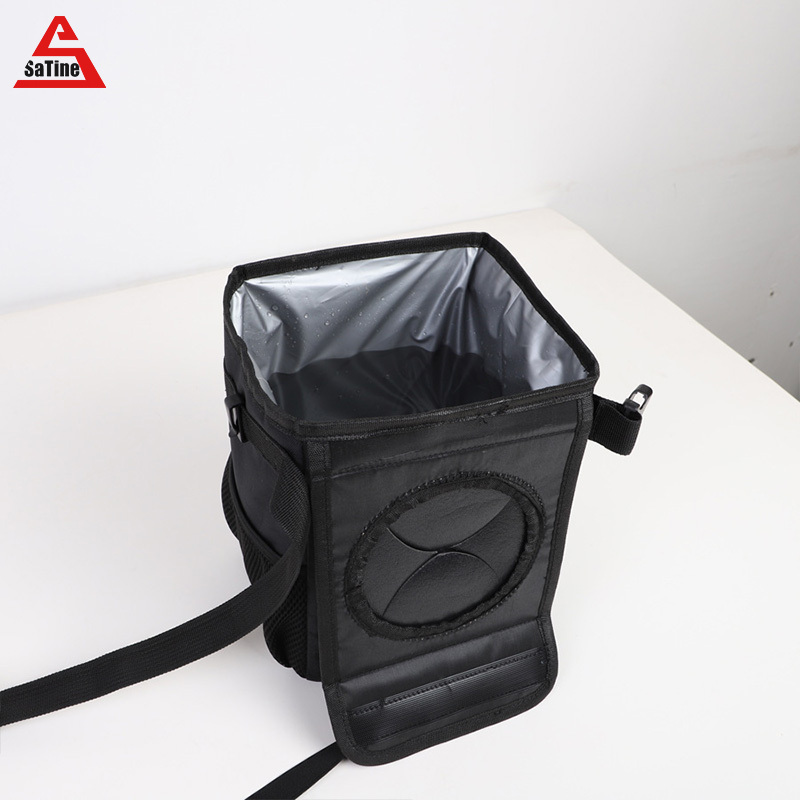 Car car foldable mini waterproof trash can, hanging storage bag, car black trash can