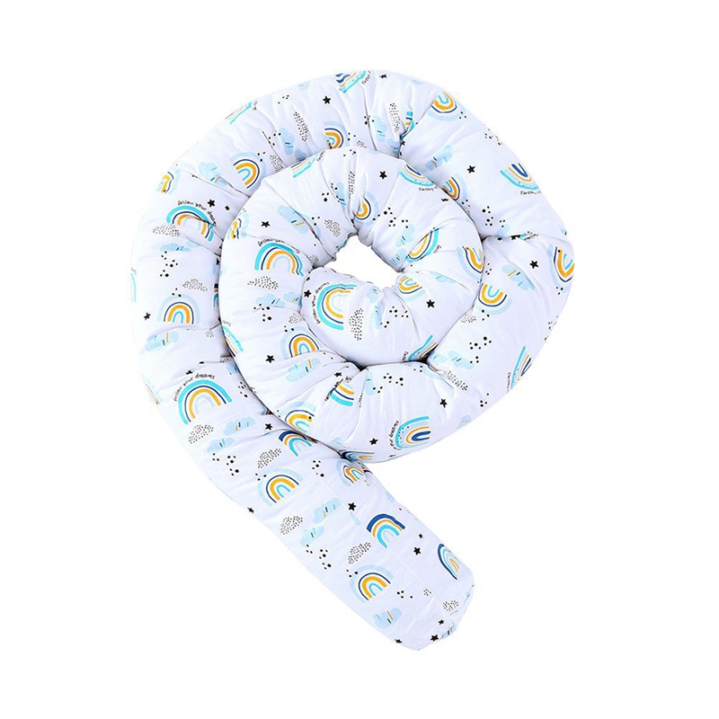 Baby Crib Bumper Pads Washable Newborn Cradle Protective Long Rainbow