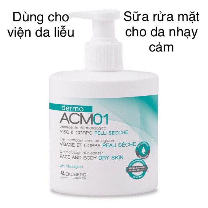 Dermo acm01 / acm 01 sữa rửa mặt và toàn thân dành cho da mỏng manh, nhạy cảm - 300ml