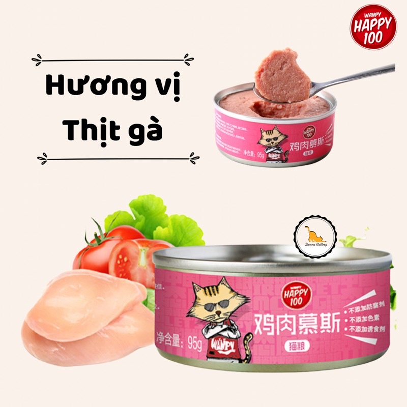 Pate Cho Mèo Wanpy Happy 100 Lon 95gr - [Nông Trại Thú Cưng]