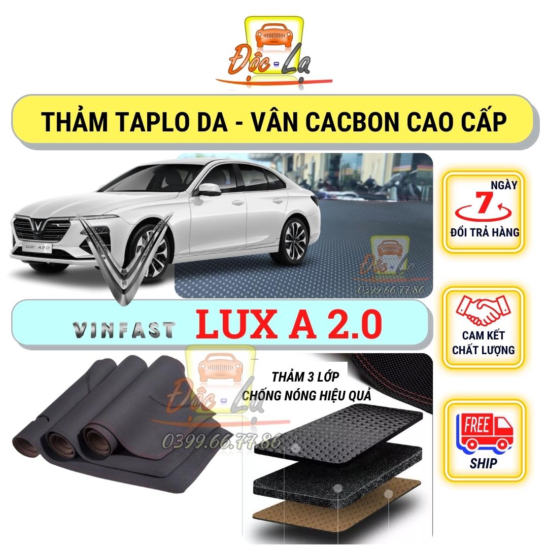 Thảm taplo Vinfast LUX A 2.0 2019 - 2021 vân Cacbon 3 lớp cao cấp - Cách nhiệt, chống nắng, chống thấm nước - Lau chùi vệ sinh đơn giản, dễ dàng