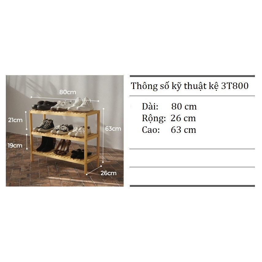 [HCM]Kệ giày dép 3 tầng 80 cm- 3T800