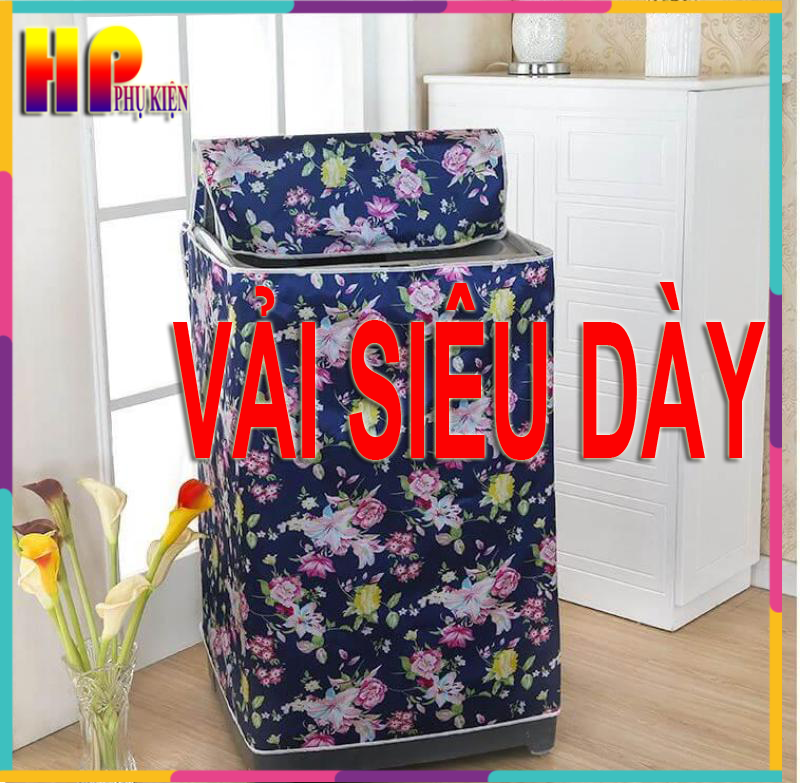 Trùm máy giặt siêu dày vải dù 2 mặt . tgiao màu ngẫu nhiên)