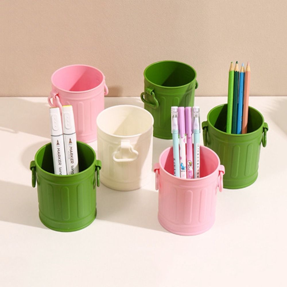 MMLUCK Large Capacity Makeup Brush Pen Organizer Plastic Reusable Pen Storage Container Lovely Cute Simple Pen Holder Desktop