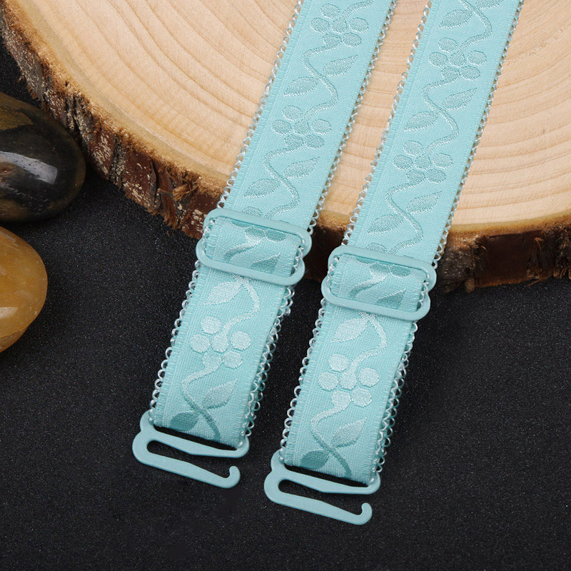 bdti 1Pair Underwear Accessories Embroidered Elastic Adjustable Bra Strap Shoulder Strap Replacement Women's