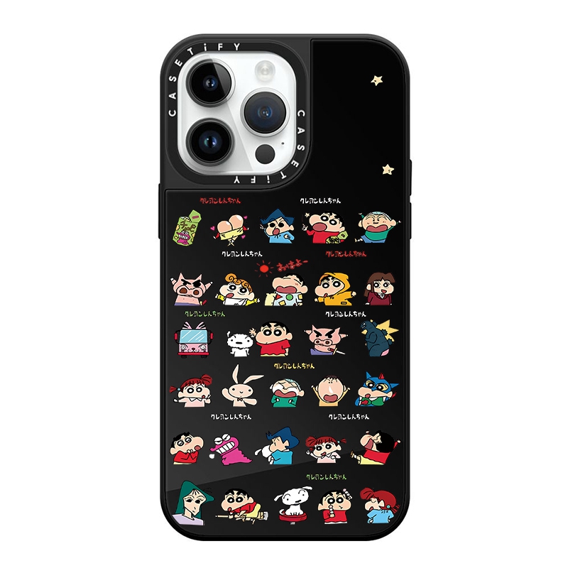Original Casetify Crayon Shin-chan Mirror Hard impact Case Cover For iPhone 11 12 13 14 15 Plus Pro Max Casing