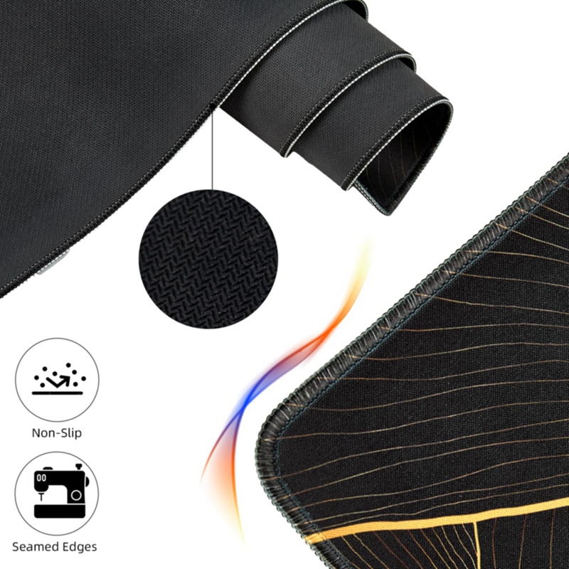 Big Mouse Pad Gaming Mouse Pad Desk Pad Long Computer Keyboard Mouse Mat Mousepad with Non-Slip Base and Stitched Edge