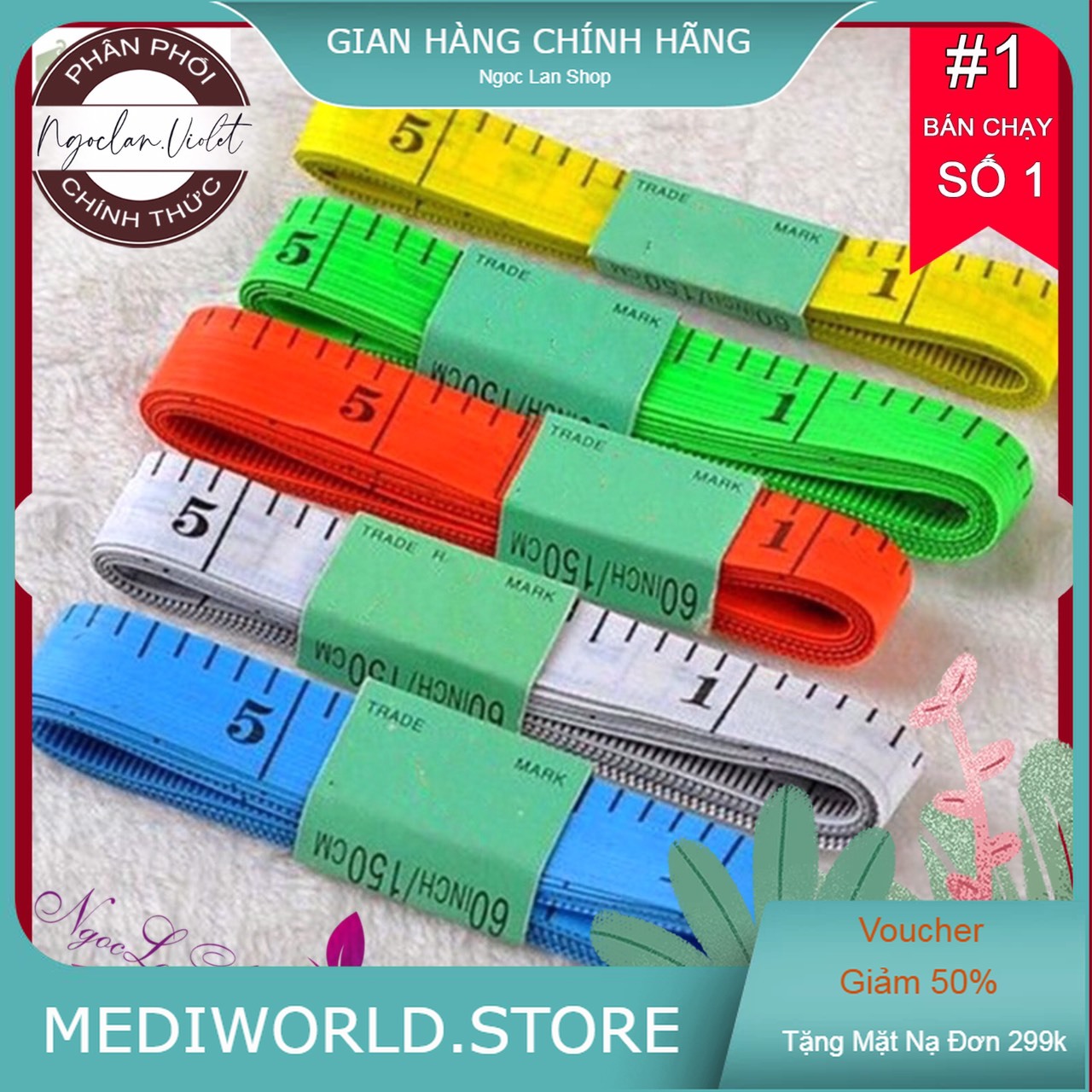 (combo5) Thước dây đo vòng eo + may quần áo 1,5m