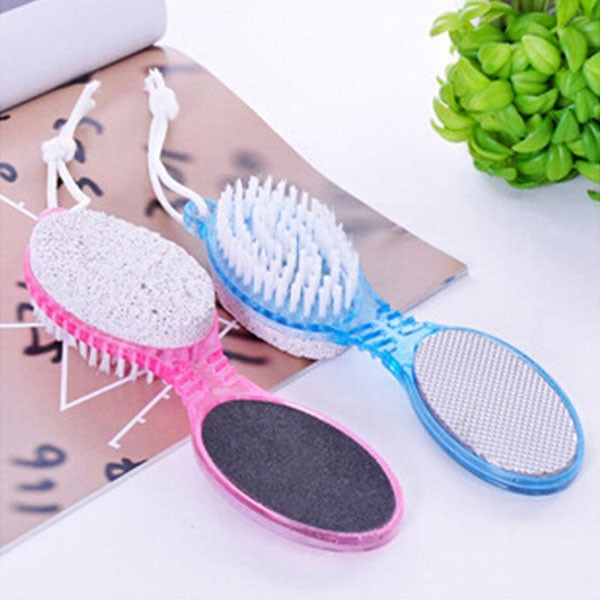 Bàn chải chà gót chân 4 in 1 tẩy da chết - màu ngẫu nhiên