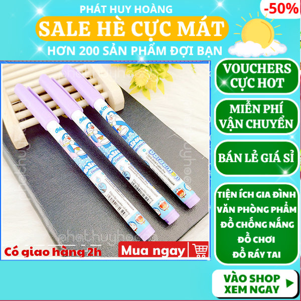 Bút lông kim mực tím học sinh phổ thông giá rẻ, bút lông doraemon đầu kim tím, bút tím cho học sinh cute, bút mực kim màu tím dễ thương, bút mực lông có hình đầu kim nhỏ gọn, đồ dùng học tập, Phát Huy Hoàng