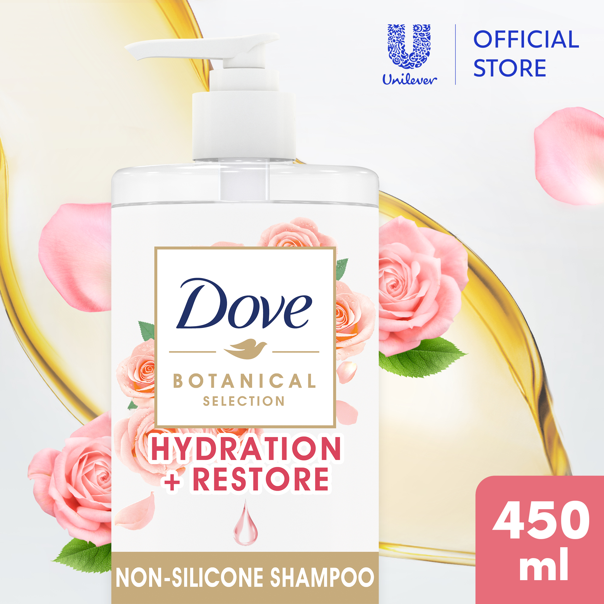 Dove Botanical Silicone Free Shampoo for Damaged Hair Restore 450ml