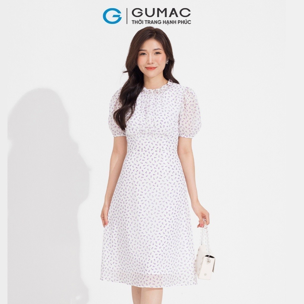 [SALE MẠNH] Đầm cổ bèo nhún GUMAC DD05087