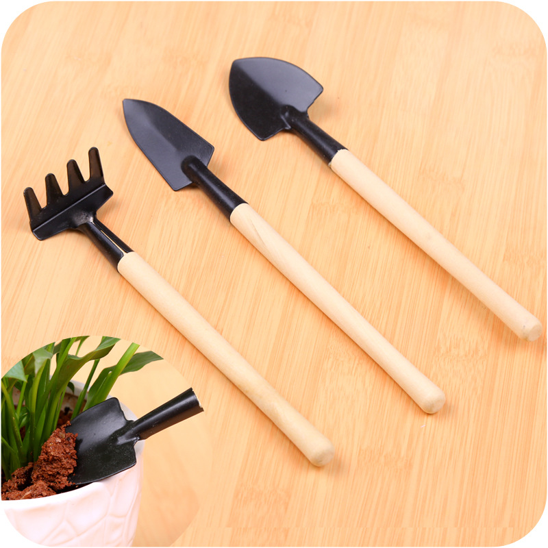 Bộ dụng cụ làm vườn cuốc xẻng mini trồng cây cảnh - dụng cụ 3 món chăm sóc cây cảnh bonsai làm vườn chăm xương rồng