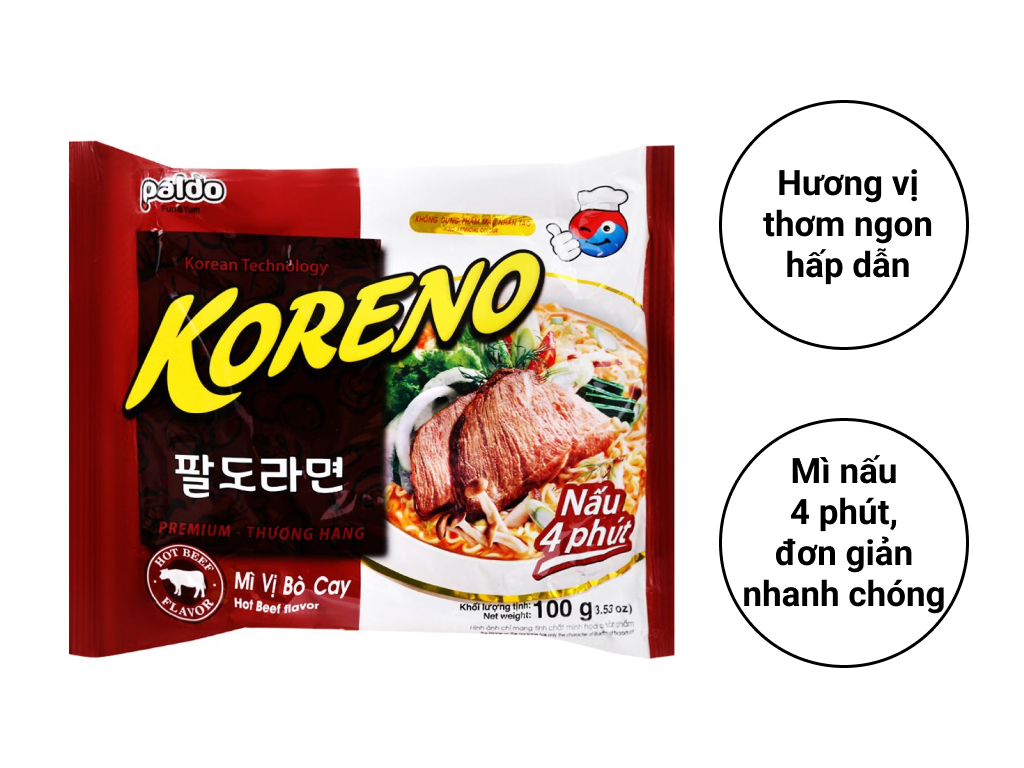 MÌ NẤU KORENO CÁC VỊ GÓI 100G