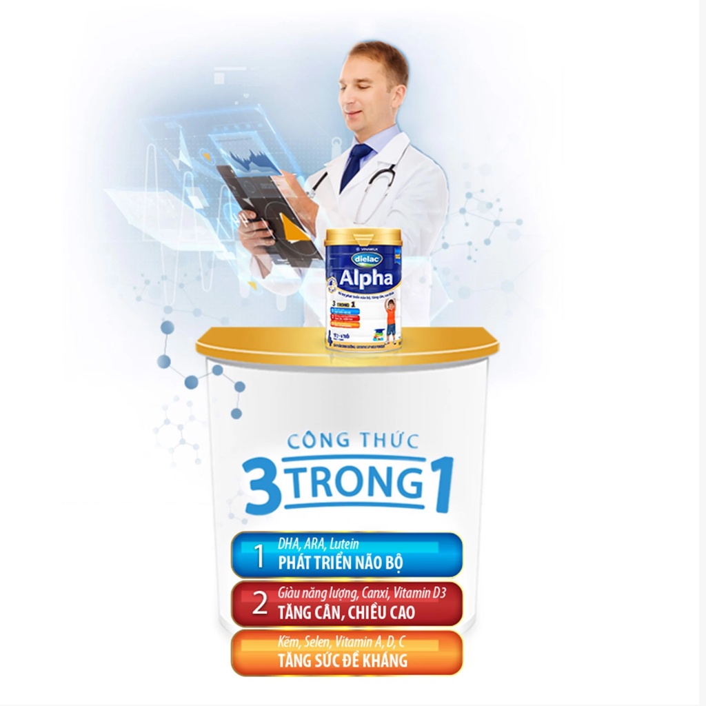 Sữa bột Dielac Alpha 3 - lon 900g (cho trẻ từ 1 - 2 tuổi)