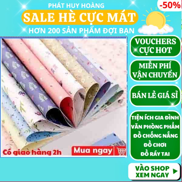Gift wrapping paper multicolour silk, silk paper package gift motifs crisp, gift wrapping paper silk Type 80x51 cm, tissue paper package birthday gift, gift wrapping paper silk thickening cute patterns, Phát Huy Hoàng