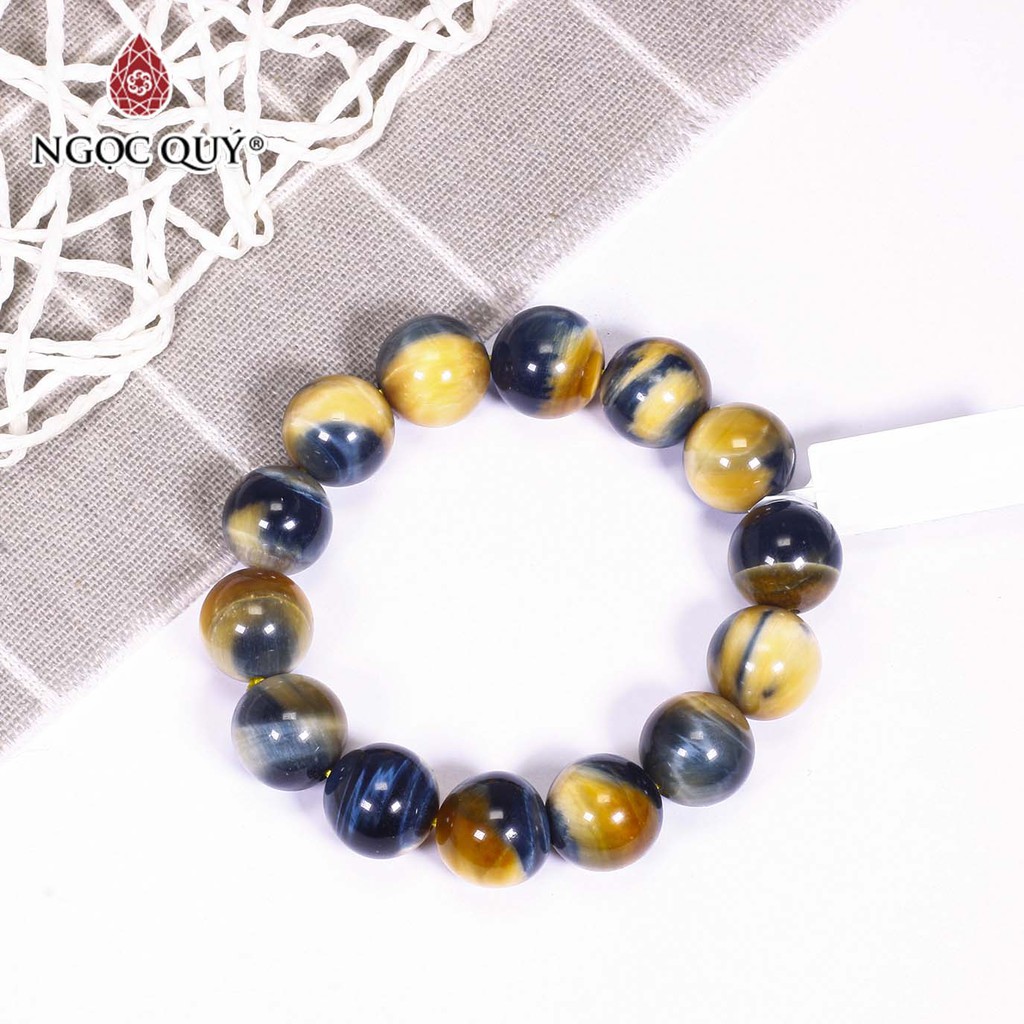 Vòng đá thạch anh mắt hổ vàng xanh tiger's eyes quartz - ngọc quý