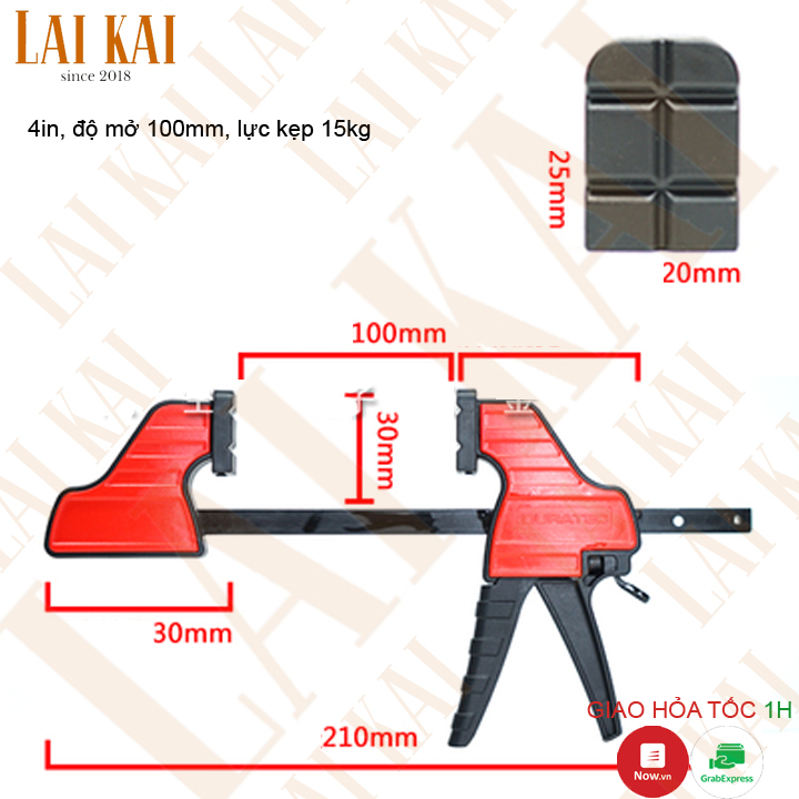 [HCM]Kẹp nhanh mini mở 100mm