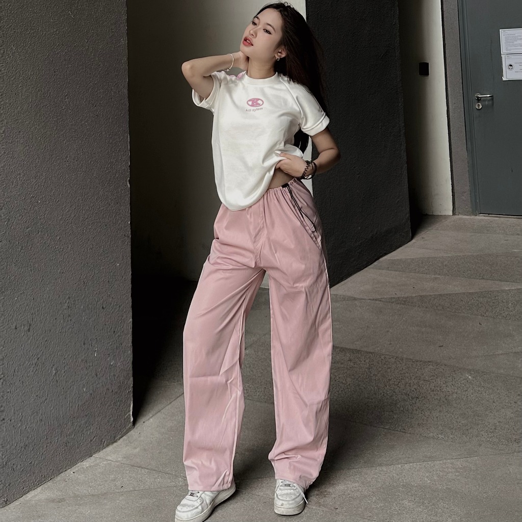 Quần kaki mềm ổng suông dây rút eo 2 bên như lisa nữ mdq04