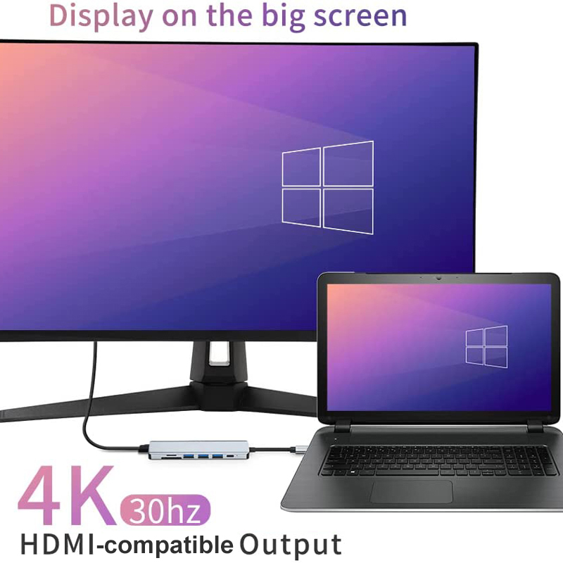 【Hot demand】 USB-C Docking Station Hub 4K 30Hz Splitter HDMI Adapter ...