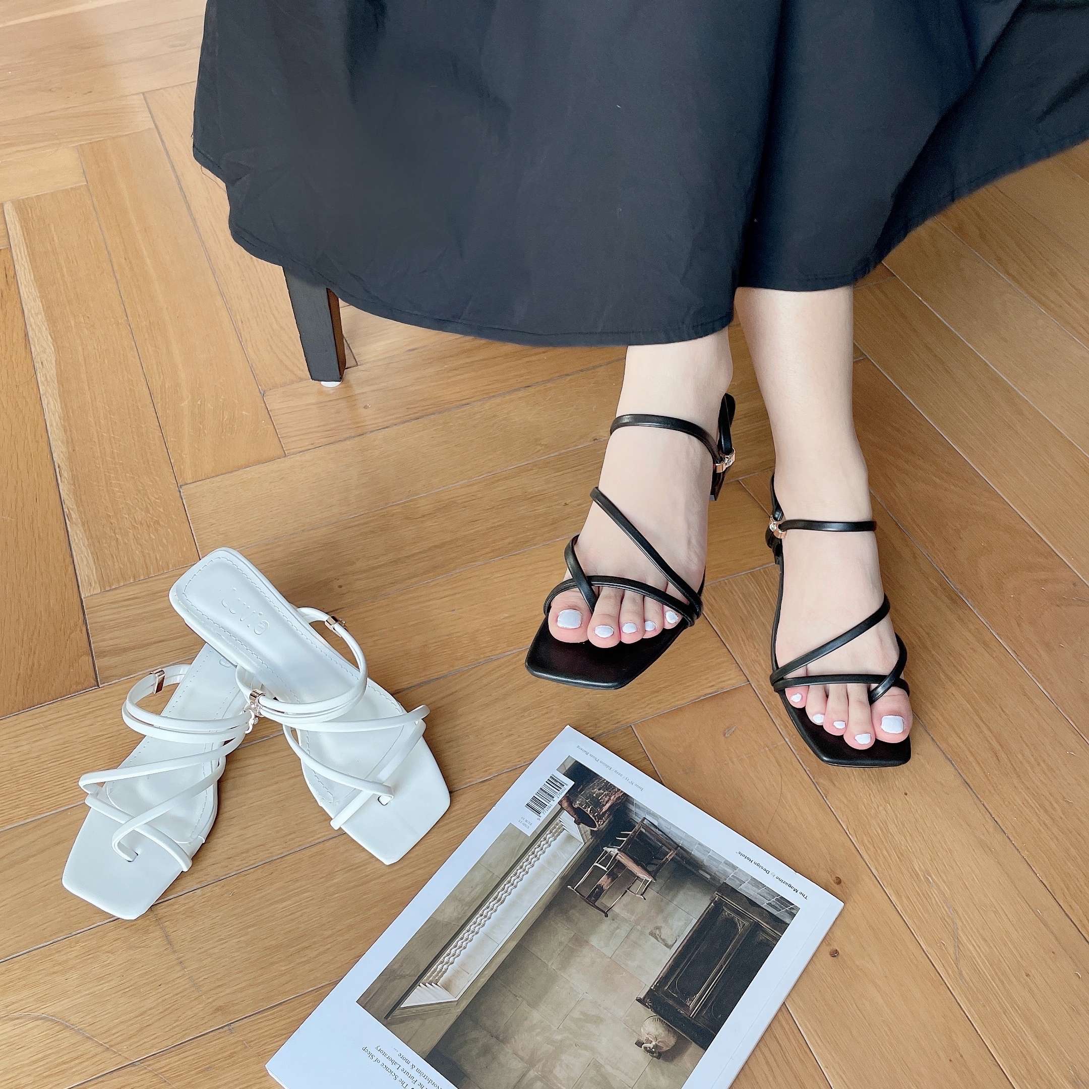 Giày sandal nữ cao gót 3 phân Luvia 04SD