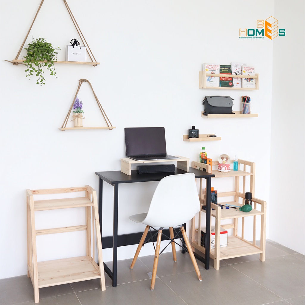 Kệ để bàn máy tính gỗ thông Behomes